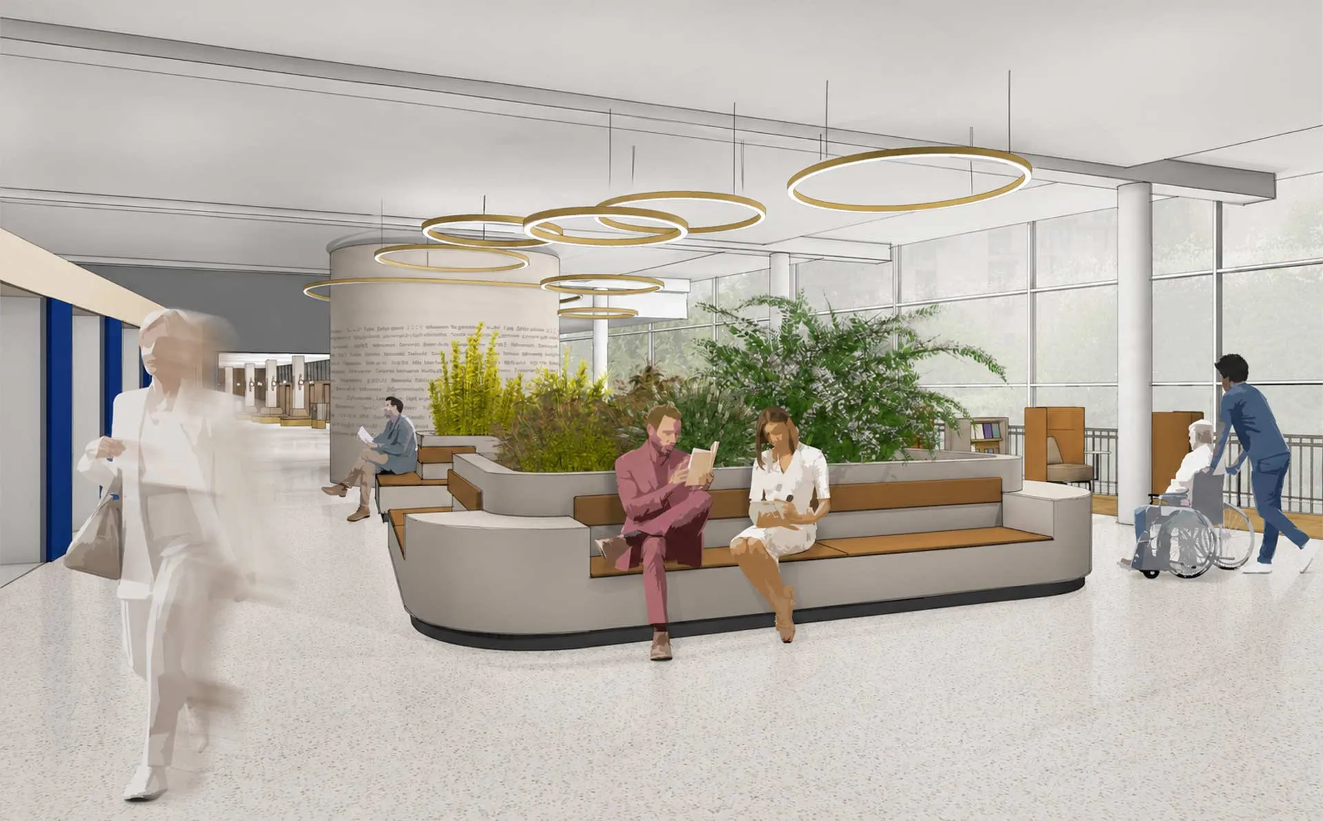 Uniklinik-Foyer-Warteinsel